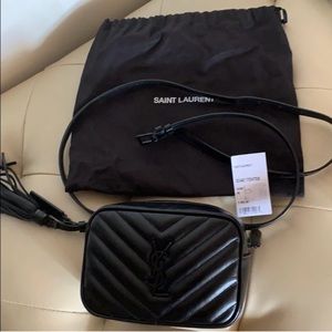 Saint Laurent YSL Lou black on black belt bag